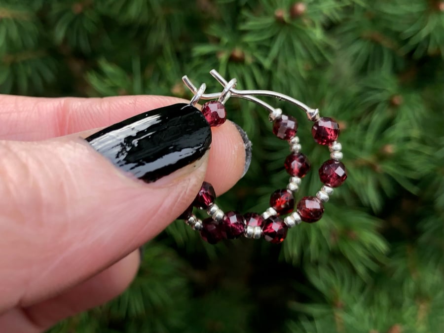 Small Beaded Decorative Hoop Earrings Small Beaded Decorative Hoop Earrings