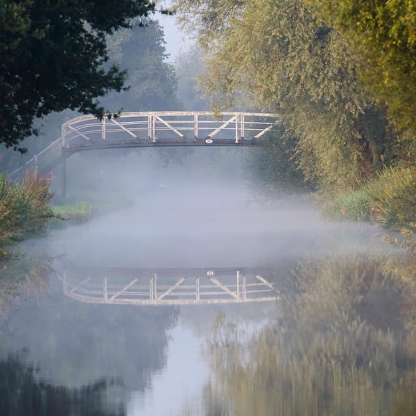 Canal bridge in the mist print