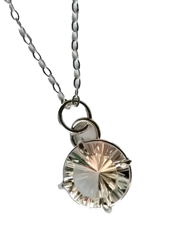 Himalayan Quartz Necklace Sterling Silver Jewellery Gift Millennium Cut Handmade