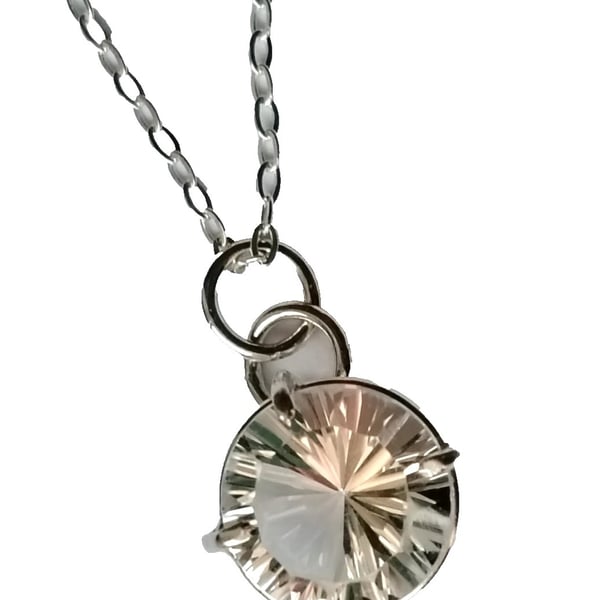 Himalayan Quartz Necklace Sterling Silver Jewellery Gift Millennium Cut Handmade
