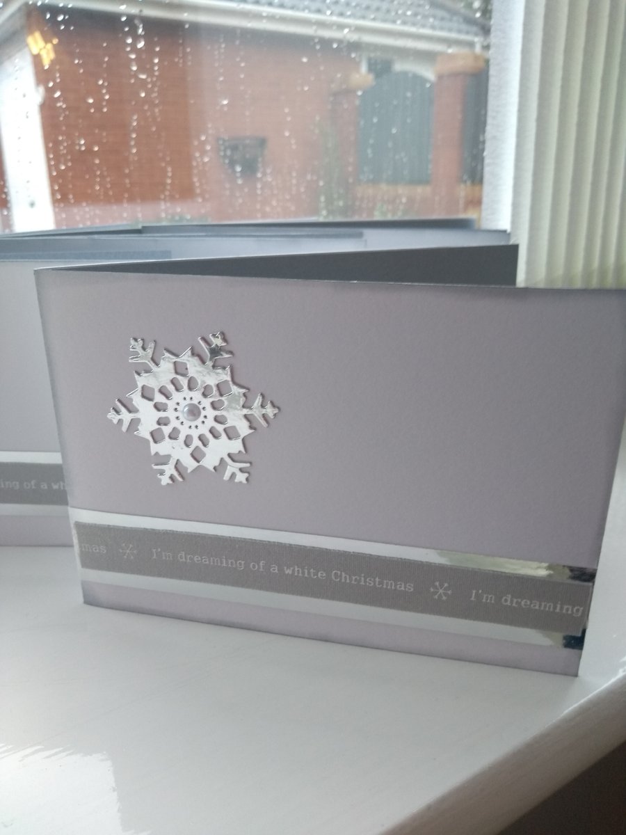 Pack of 4 snowflake Christmas cards