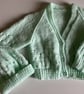 Pale Green Baby Cardigan and Hat, Newborn Cardigan and Hat, Handmade in the UK
