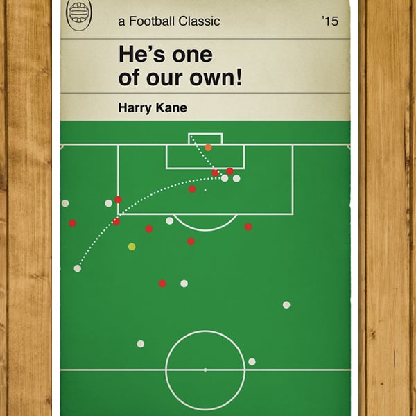 Tottenham goal v Arsenal 2015 - Harry Kane Winning Header - Football Poster