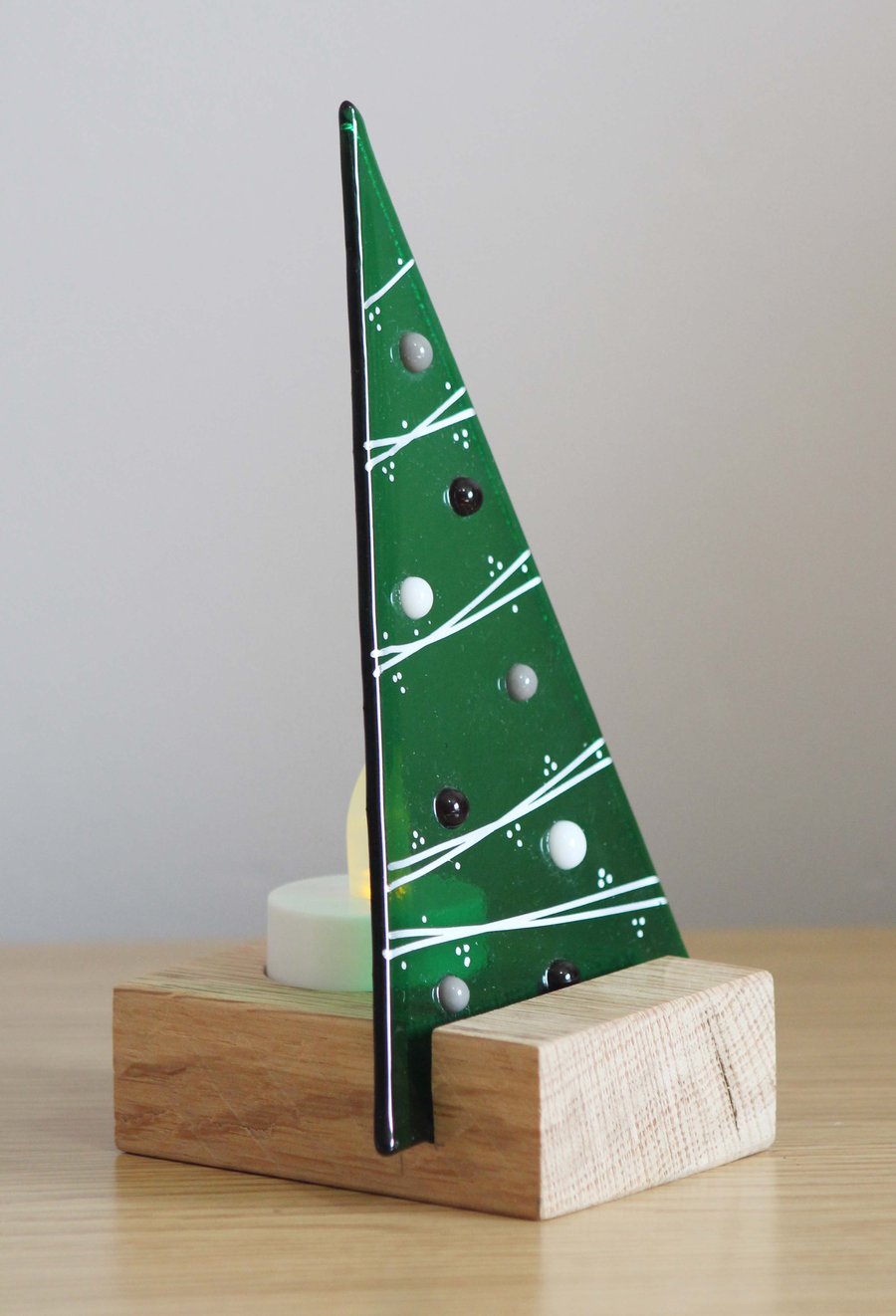 Christmas Tree glass tealight holder