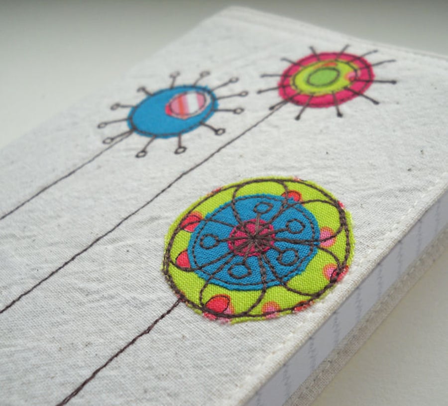 embroidered flowers notebook A6