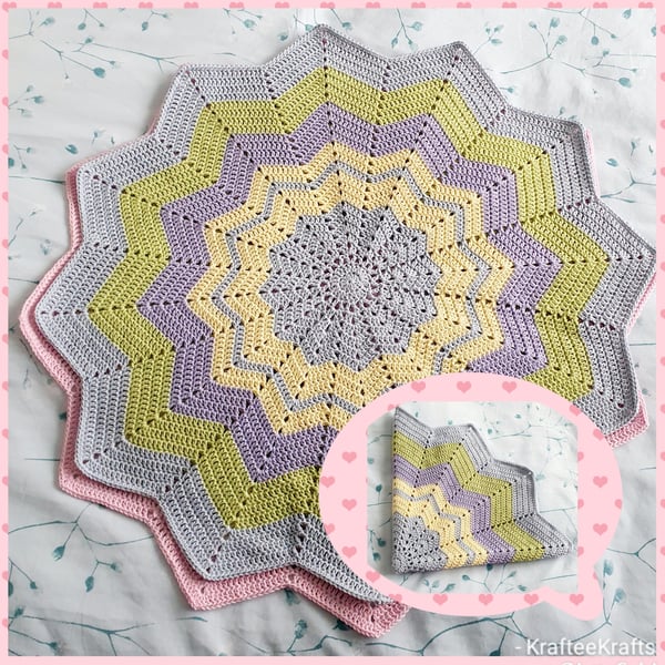 Dolls Star blanket, crochet blanket for newborn doll 