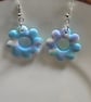 Polymer clay flower dangle earrings on silver plated earhooks