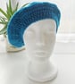 Beret Hat Sea Blue Aran - Image 6