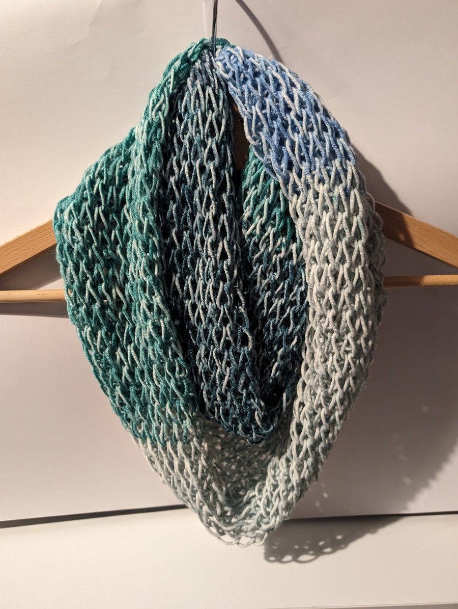 Drop stitch infinity scarf Folksy