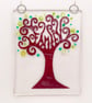 Fused Glass "Family" Tree Hanging - Handmade Glass Suncatcher - Image 3