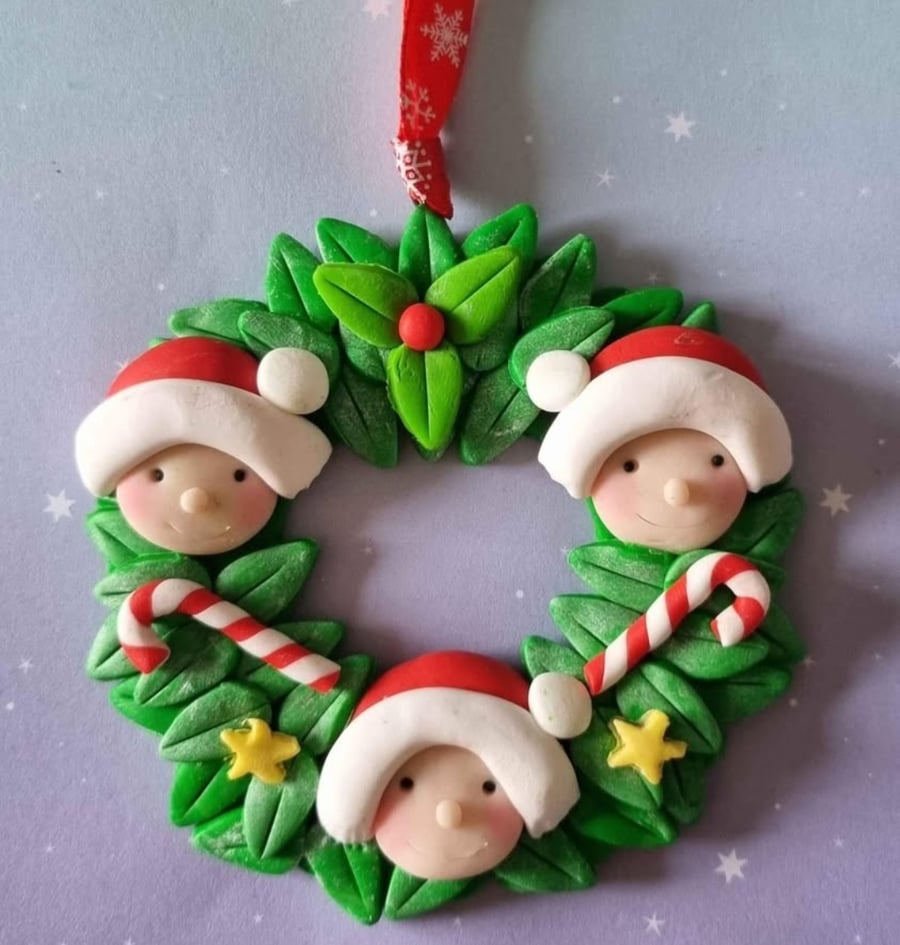 Personalised Wreath Christmas Tree Decoration