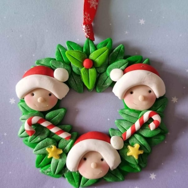 Personalised Wreath Christmas Tree Decoration