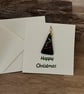 Handcrafted Christmas Card with Artisan Fused Glass Tree Decoration Keepsake