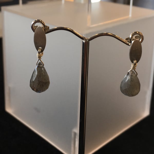 Reserved. Labradorite drop earrings.