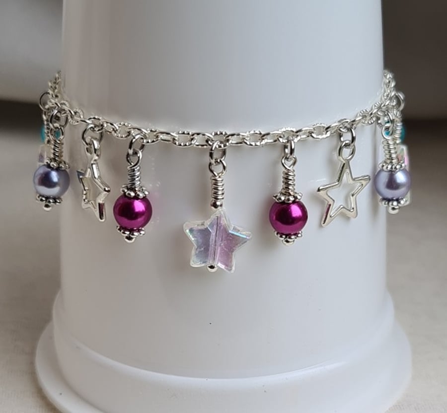 Gorgeous Celestial Stars Bracelet - Silver Tones