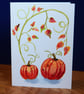 Autumn Pumpkins, watercolour greeting card with envelope - Image 3