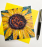 Sunflower printed greetings card.   - Image 4