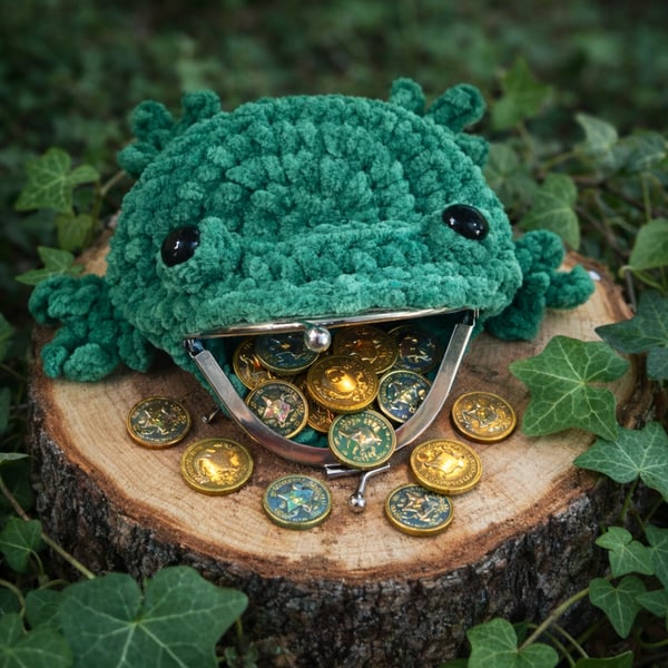 Crochet Frog Coin Purse 