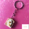 Quirky Eggs on Toast Keyring - Fun Food Keychain, Gift