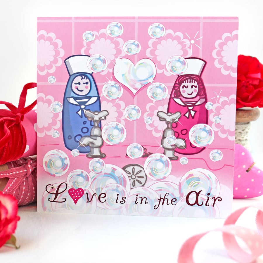 Love is in the Air Valentine Card