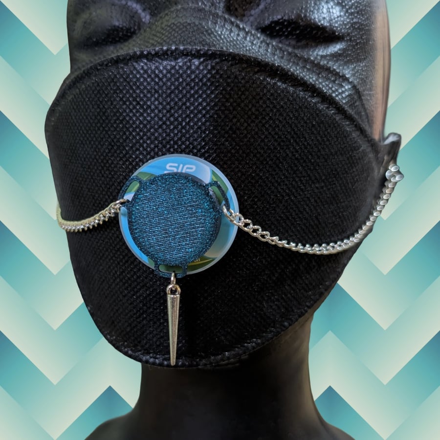 Burnt Titanium SIP valve cap with double silver keeper and spike charm