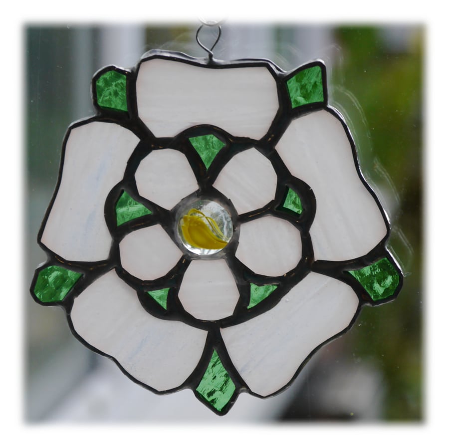Yorkshire Rose Suncatcher Stained Glass 037