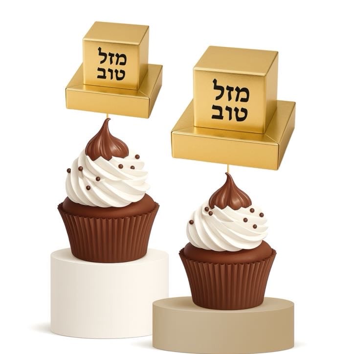 Tefillin Box Cupcake Toppers 15pk for Bar Mitzvah Jewish Celebrations and Simcha