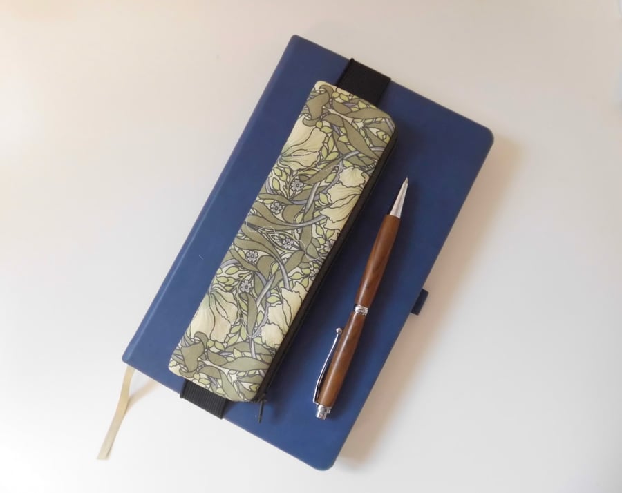  Elasticated pencil case for cover of book diary journal Pimpernel green