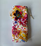Handmade Quilted Wine Bottle Bag with Fabric Flower Embellishment - Image 4