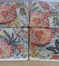 Set of 4 'Floral' Marble Coasters - Image 1