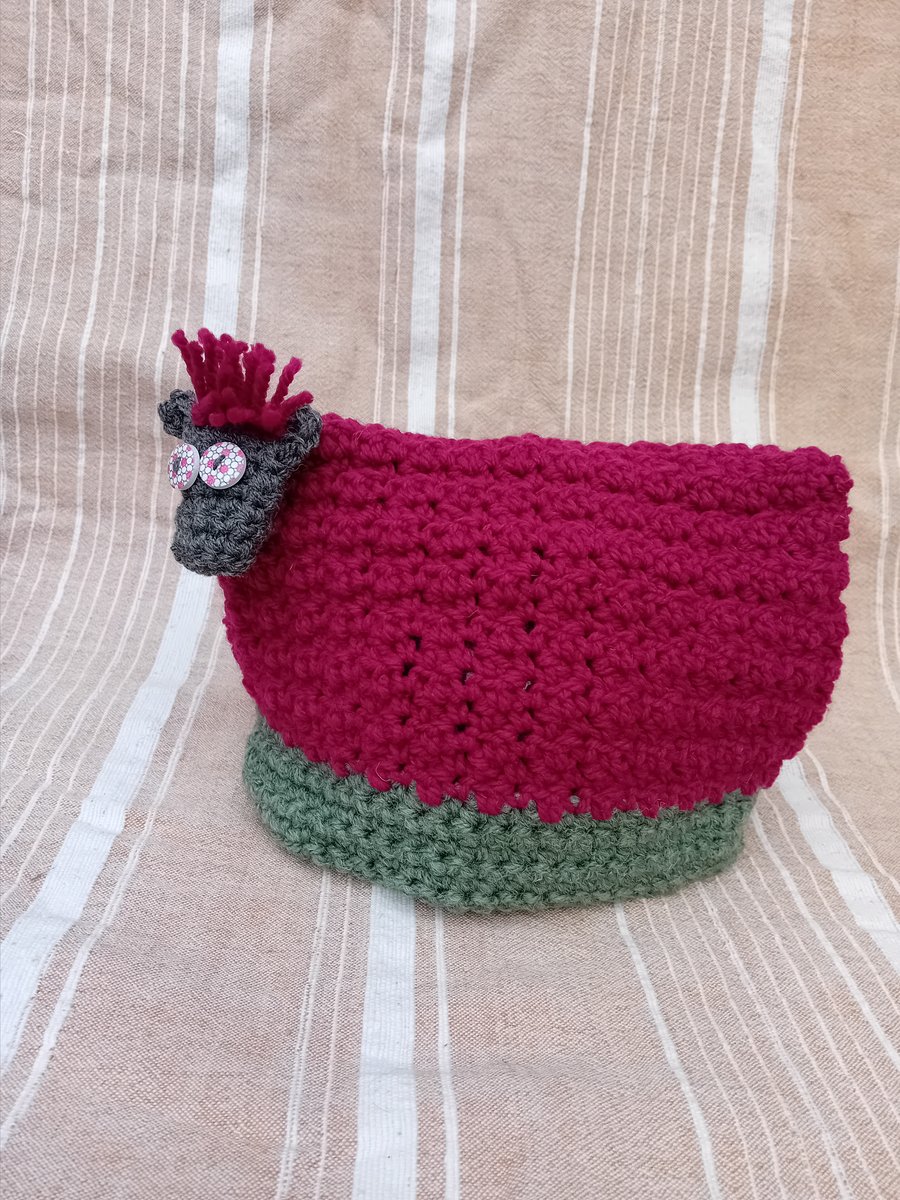 Crochet sheep tea-cosy