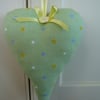 Green Spotty Padded Heart