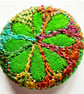 One Inch Badge Green Flower  - Image 1