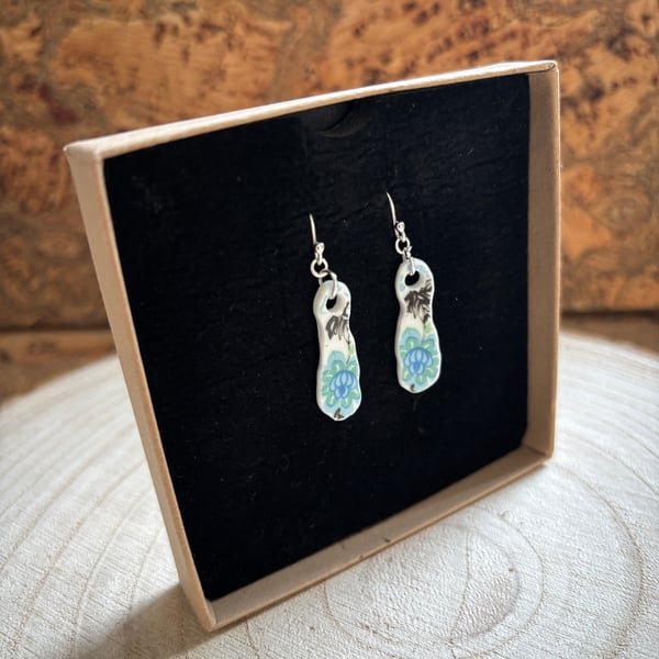 Handmade Earrings, Ceramic, Unique Earrings, Vintage, Eco Friendly Gifts