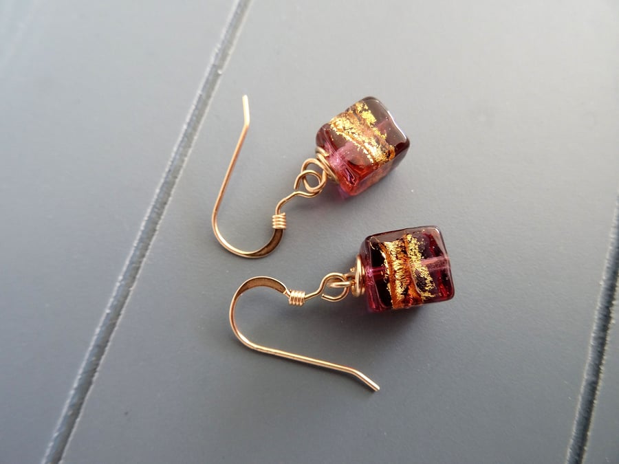 Murano Glass Goldfill Earrings  