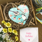 Long Tailed Tits on Spring Blossom - Keepsake Gift & Hanging Decoration