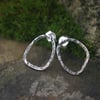 Eco Silver Organic Oval Stud Earrings