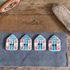 Handmade Ceramic Beach Hut Buttons set of Four