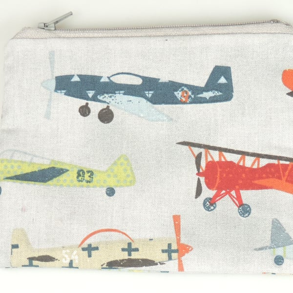 Vintage Airplane pattern deep fabric purse, Handbag purse, car pocket