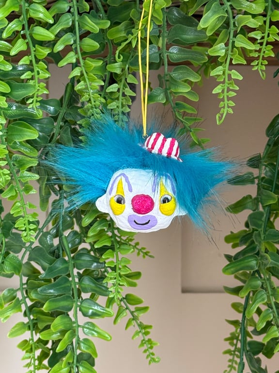Spun Cotton Clown Hanger in Blue