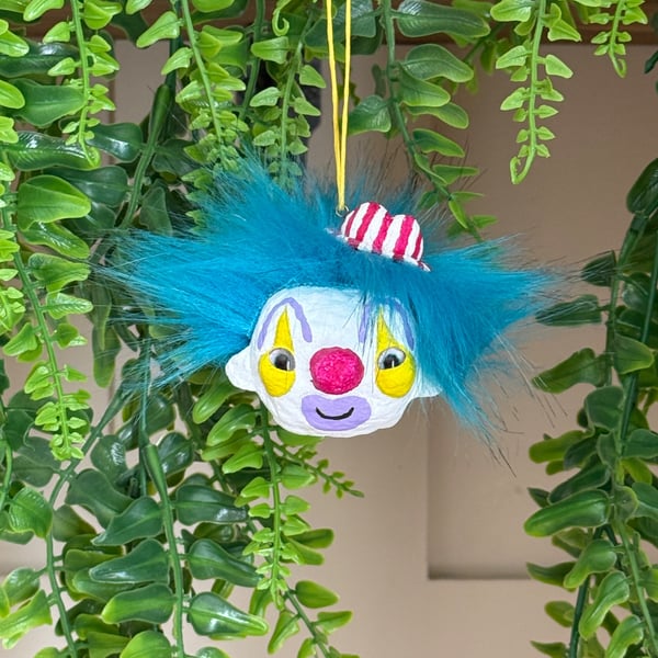 Spun Cotton Clown Hanger in Blue