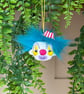 Spun Cotton Clown Hanger in Blue - Image 1