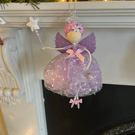 Fairy, Beautiful handcrafted hanging lilac Xmas tree fairy topper, fairy magic