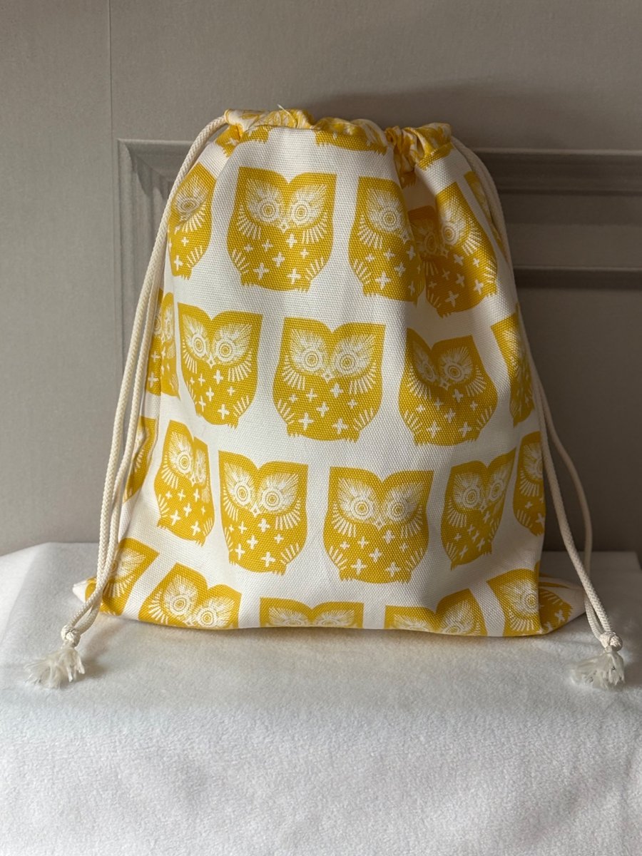 Gorgeous Owl themed drawstring bag