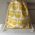 Gorgeous Owl themed drawstring bag