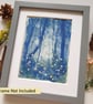 Firefly forest gouache and mixed media painting, landscape artwork - Image 5