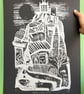 Happenings in Donkey World No.16 one-colour A2 screen-print silver edition - Image 2