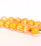 Handmade orange and white patterned lamp work glass beads - Image 2