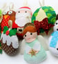 Make Your Own felt traditional Christmas Garland Kit. Sewing project.