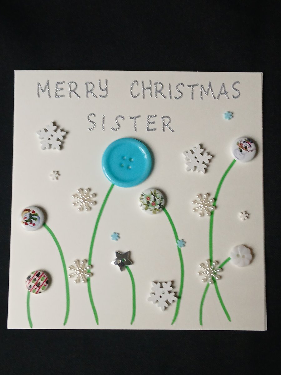 Handmade, sister christmas card 